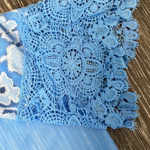 Vintage Muumuus Dress Blue Floral - Picture 16 of 17